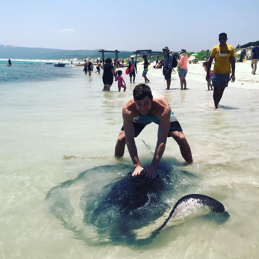 Bryce Huston with a stingray